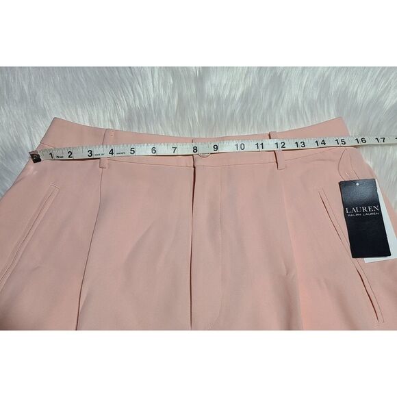NWT|Lauren Ralph Lauren Pleated Georgette Shorts, Pale Pink, 6 - Picture 8 of 12